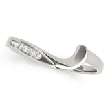 Single Row Curved Half Eternity Ring in Gold & Platinum