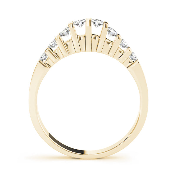Bar Set Wedding Half Eternity Ring in Gold & Platinum