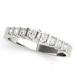 Bar Set Wedding Half Eternity Ring in Gold & Platinum