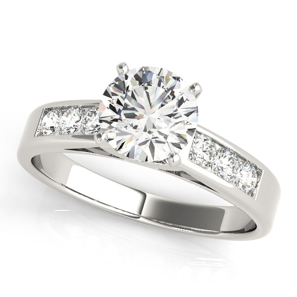 Pristine Channel-Set Round Diamond Engagement Ring — 9K/18K Gold & Platinum