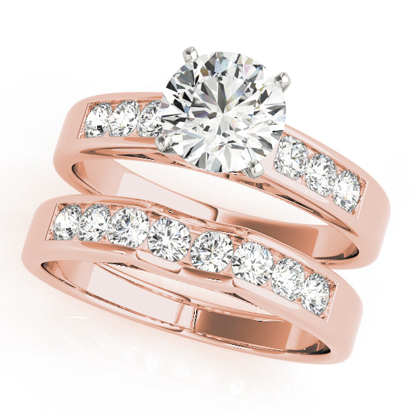 Pristine Channel-Set Round Diamond Engagement Ring — 9K/18K Gold & Platinum