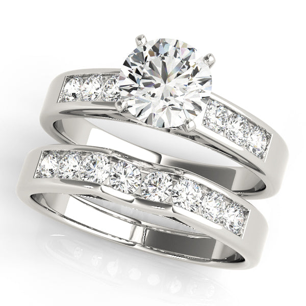 Pristine Channel-Set Round Diamond Engagement Ring — 9K/18K Gold & Platinum