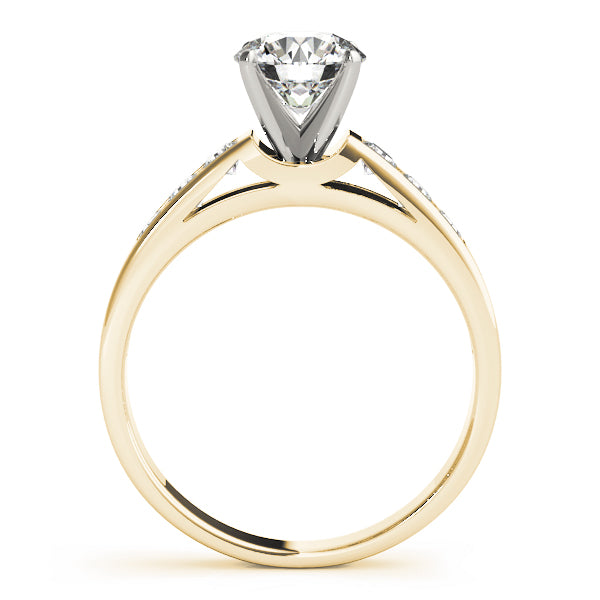 Pristine Channel-Set Round Diamond Engagement Ring — 9K/18K Gold & Platinum