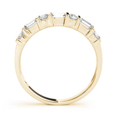 Fancy Baguette Bar Set Half Eternity Ring in Gold & Platinum
