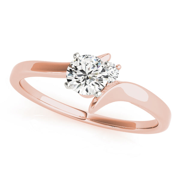 Adored Bypass Round Diamond Engagement Ring — 9K/18K Gold & Platinum