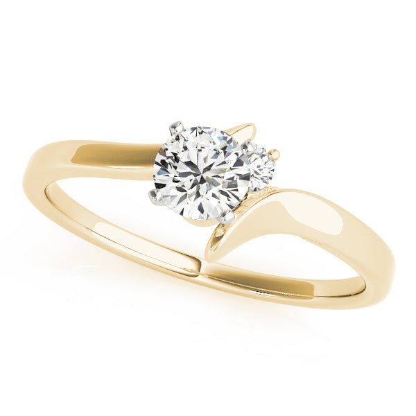 Adored Bypass Round Diamond Engagement Ring — 9K/18K Gold & Platinum