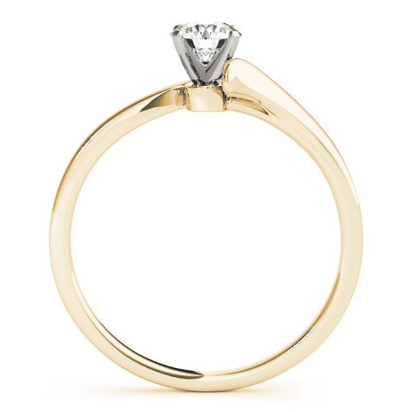 Adored Bypass Round Diamond Engagement Ring — 9K/18K Gold & Platinum