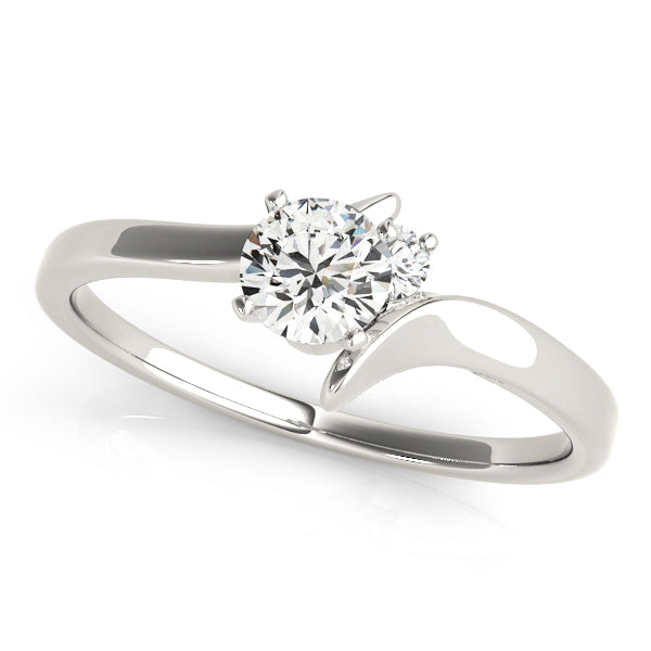 Adored Bypass Round Diamond Engagement Ring — 9K/18K Gold & Platinum
