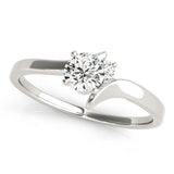 Adored Bypass Round Diamond Engagement Ring — 9K/18K Gold & Platinum