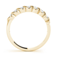 Single Row S Half Eternity Ring in Gold & Platinum