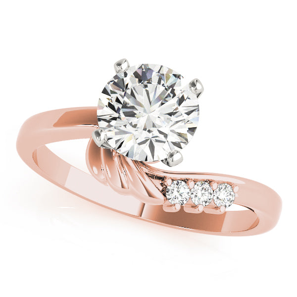 Noble Bypass Round Diamond Engagement Ring — 9K/18K Gold & Platinum