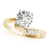 Noble Bypass Round Diamond Engagement Ring — 9K/18K Gold & Platinum