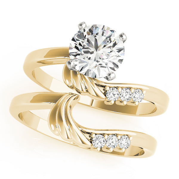 Noble Bypass Round Diamond Engagement Ring — 9K/18K Gold & Platinum