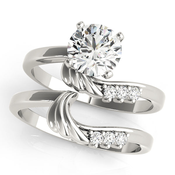 Noble Bypass Round Diamond Engagement Ring — 9K/18K Gold & Platinum