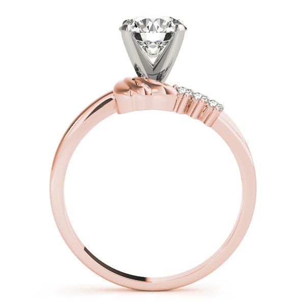 Noble Bypass Round Diamond Engagement Ring — 9K/18K Gold & Platinum