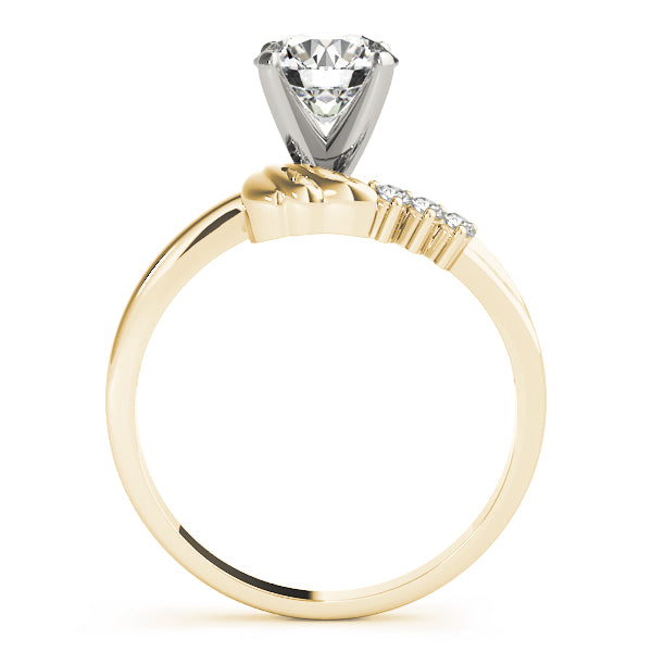 Noble Bypass Round Diamond Engagement Ring — 9K/18K Gold & Platinum