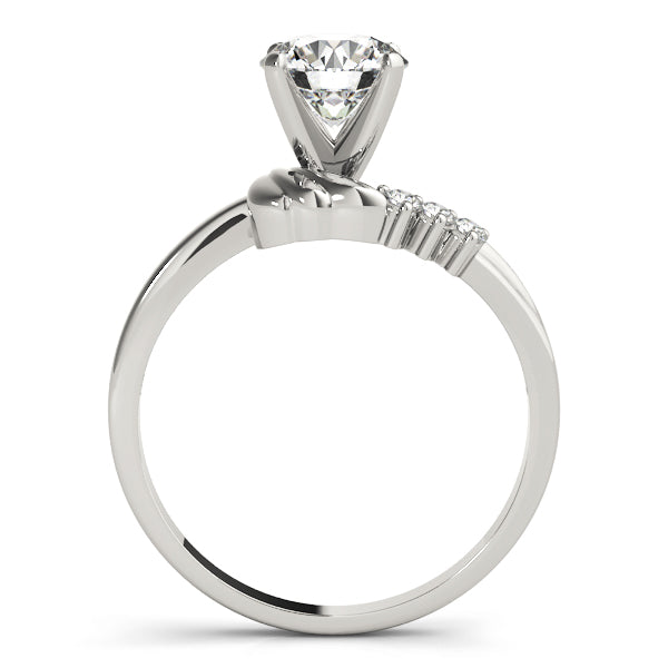 Noble Bypass Round Diamond Engagement Ring — 9K/18K Gold & Platinum