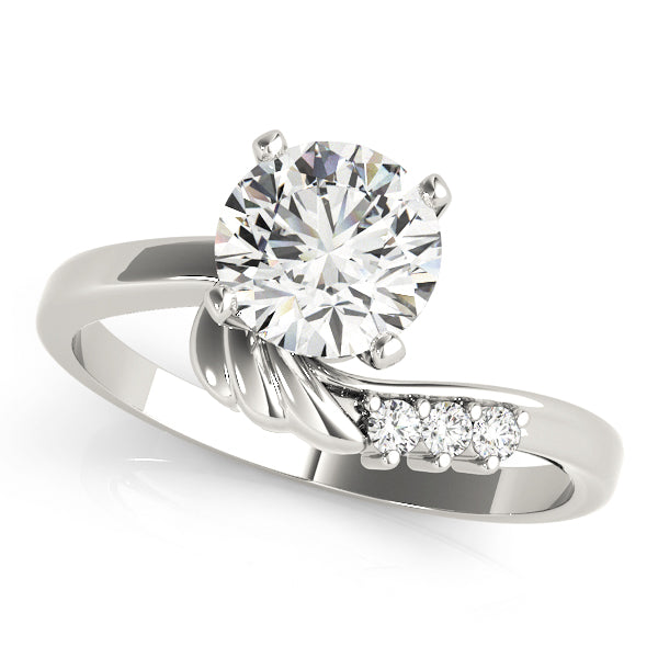 Noble Bypass Round Diamond Engagement Ring — 9K/18K Gold & Platinum