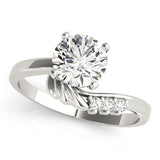 Noble Bypass Round Diamond Engagement Ring — 9K/18K Gold & Platinum