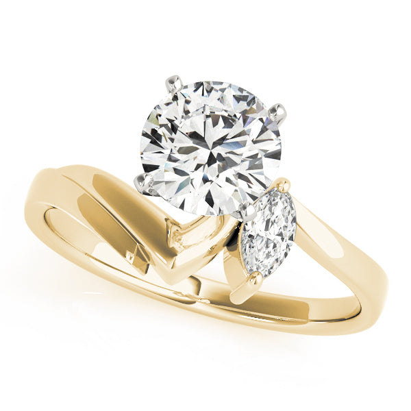 Classic Bypass Marquise Diamond Engagement Ring — 9K/18K Gold & Platinum