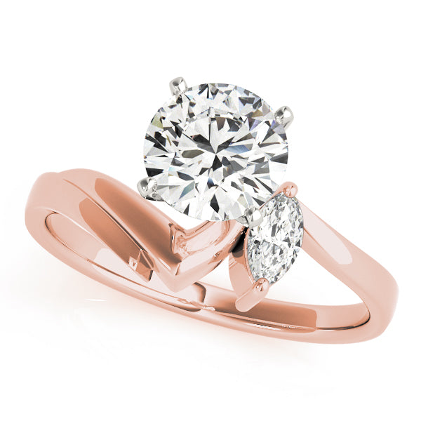 Classic Bypass Marquise Diamond Engagement Ring — 9K/18K Gold & Platinum