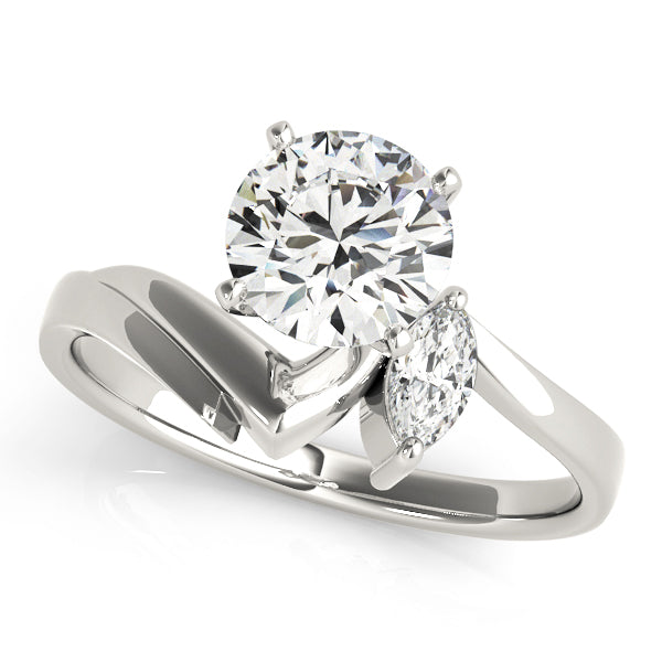 Classic Bypass Marquise Diamond Engagement Ring — 9K/18K Gold & Platinum