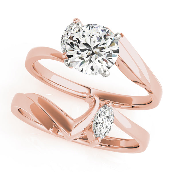 Classic Bypass Marquise Diamond Engagement Ring — 9K/18K Gold & Platinum