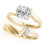 Classic Bypass Marquise Diamond Engagement Ring — 9K/18K Gold & Platinum