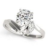 Classic Bypass Marquise Diamond Engagement Ring — 9K/18K Gold & Platinum