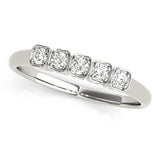 Single Row Prong Set Half Eternity Ring in Gold & Platinum