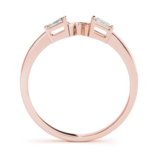 Fancy Baguette Half Eternity Ring in Gold & Platinum