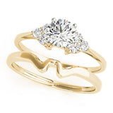 Heirloom Cluster Sides Round Diamond Engagement Ring — 9K/18K Gold & Platinum
