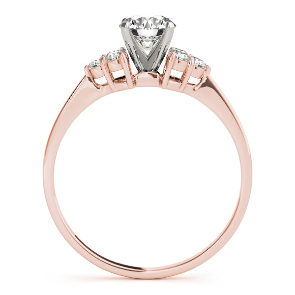 Heirloom Cluster Sides Round Diamond Engagement Ring — 9K/18K Gold & Platinum