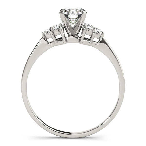 Heirloom Cluster Sides Round Diamond Engagement Ring — 9K/18K Gold & Platinum