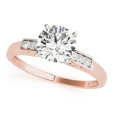 Luxe Channel-Set Round Diamond Engagement Ring — 9K/18K Gold & Platinum