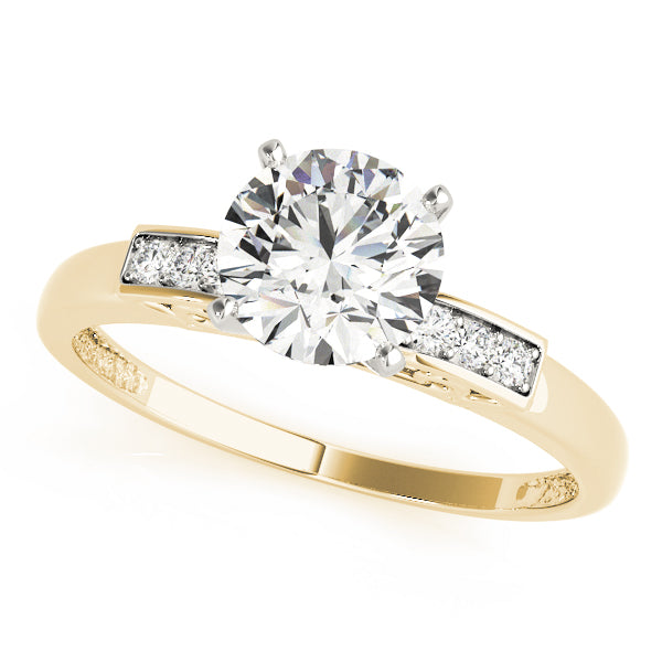 Luxe Channel-Set Round Diamond Engagement Ring — 9K/18K Gold & Platinum