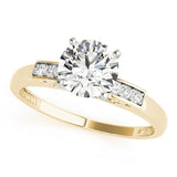 Luxe Channel-Set Round Diamond Engagement Ring — 9K/18K Gold & Platinum