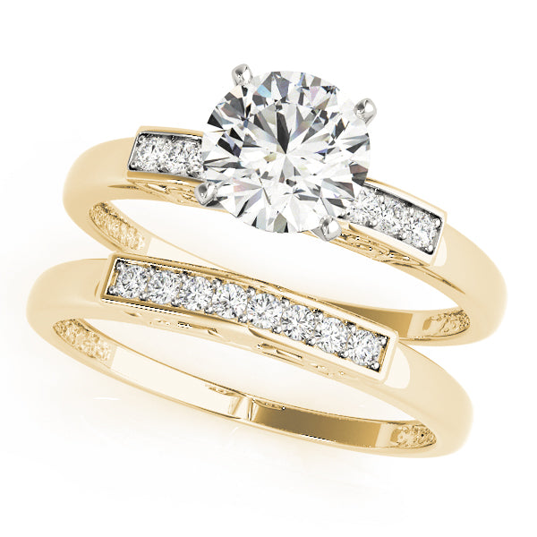 Luxe Channel-Set Round Diamond Engagement Ring — 9K/18K Gold & Platinum