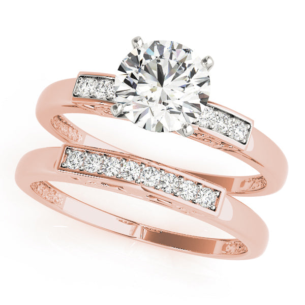 Luxe Channel-Set Round Diamond Engagement Ring — 9K/18K Gold & Platinum