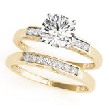 Luxe Channel-Set Round Diamond Engagement Ring — 9K/18K Gold & Platinum