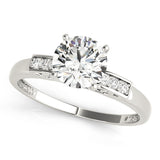 Luxe Channel-Set Round Diamond Engagement Ring — 9K/18K Gold & Platinum
