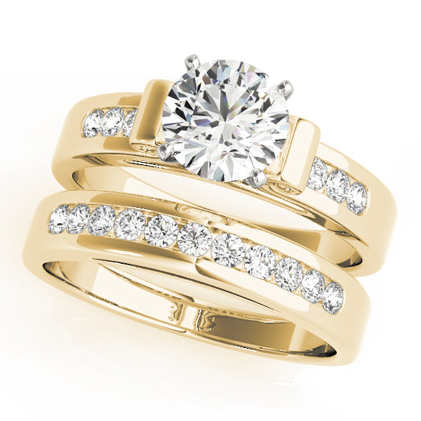 Iconic Channel-Set Round Diamond Engagement Ring — 9K/18K Gold & Platinum