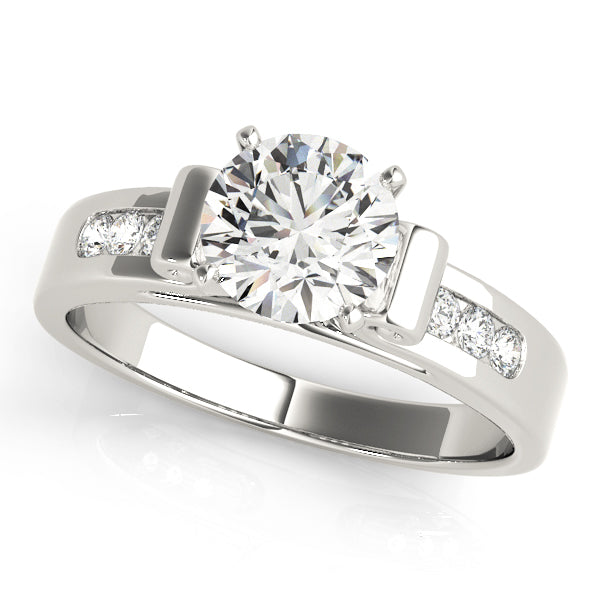 Iconic Channel-Set Round Diamond Engagement Ring — 9K/18K Gold & Platinum