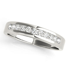 Channel Set Half Eternity Ring in Gold & Platinum