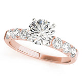 Signature Prong-Set Round Diamond Engagement Ring — 9K/18K Gold & Platinum