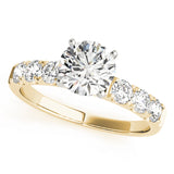 Signature Prong-Set Round Diamond Engagement Ring — 9K/18K Gold & Platinum