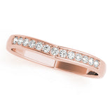 Curved Bands Half Eternity Ring in Gold & Platinum