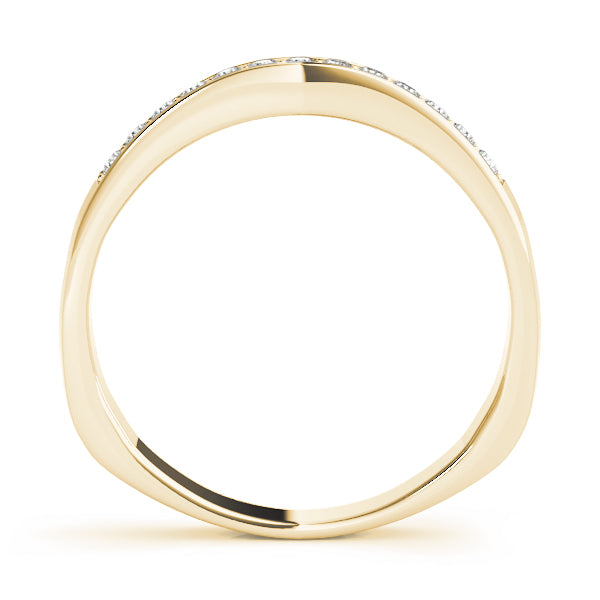 Curved Bands Half Eternity Ring in Gold & Platinum