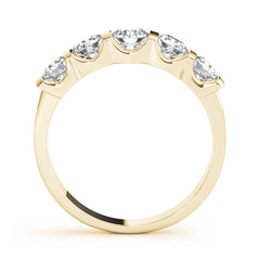 5-Stone Bar Set Half Eternity Ring in Gold & Platinum