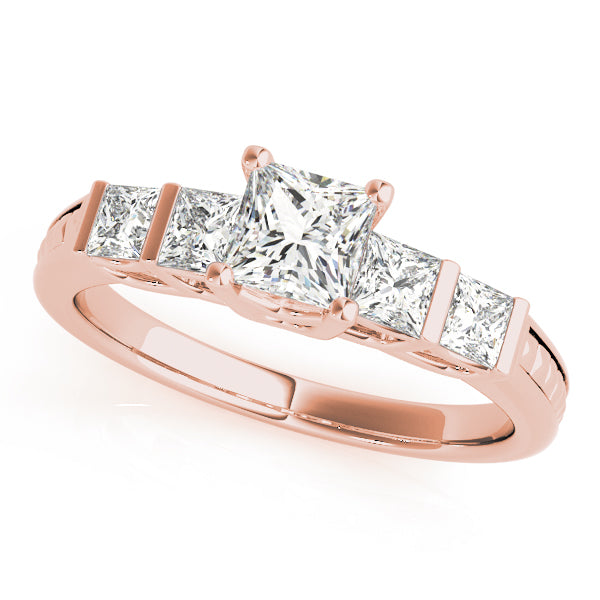 Exquisite Fancy Shape Baguette Princess Diamond Engagement Ring — 9K/18K Gold & Platinum